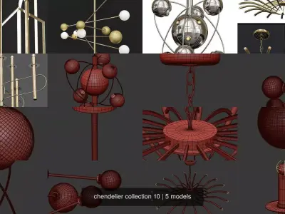 chendelier collection 10 3D Model Pack
