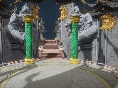 SkyCity Low-poly 3D model