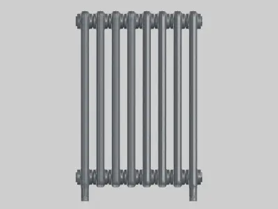 Classic Cast Iron Radiator 2C8 Low-poly 3D model