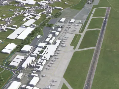 Nurnberg - Airport - NUE Low-poly 3D model
