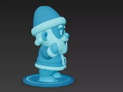 Hologram Santa Claus Futuristic Sci-Fi Chibi 3D Character Model Low-poly 3D model