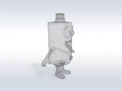 3D Cartoon character t pose flask back to school  3D model