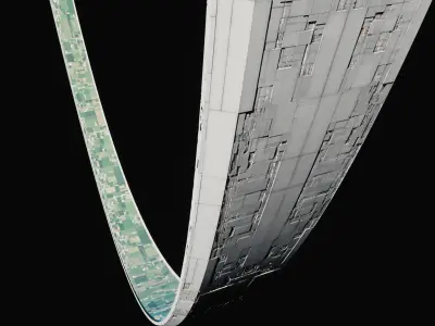 Orbital Sci-Fi Farm Ring - Octane Render 3D model