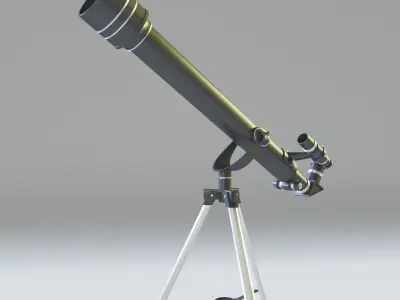 Telescope on tripod Low-poly 3D model