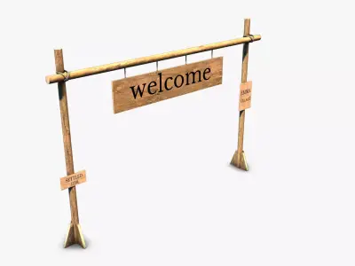 welcome gate Low-poly 3D model