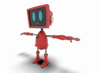Cute Robot 01 Low-poly 3D model