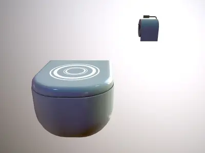 Futuristic Restroom Toilet Low-poly 3D model