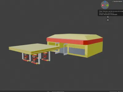 Retro Fuel Stop Low-poly 3D model