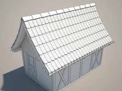 Cartoon Medieval House 04 3D model