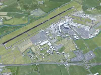 Edinburgh Airport 15km Low-poly 3D model