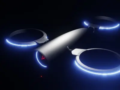 Snowflake drone sci-fi 3D model