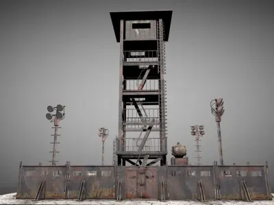 Post Apocalyptic Survival Watchtower v2 3D model