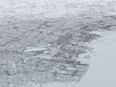 Silicon Valley and San Jose Road Network and Streets 3D model