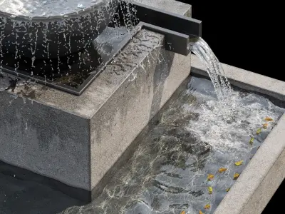 Waterfall fountains cascade 06 3D model