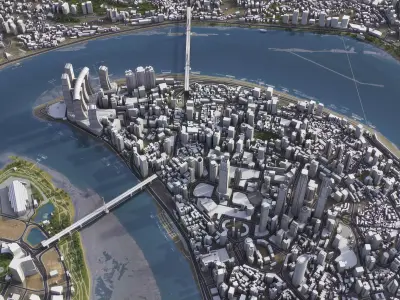 Chongqing - 3D City Model Low-poly 3D model