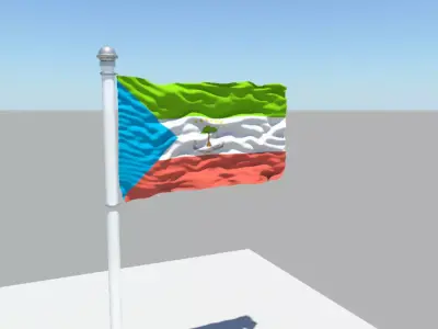 Equatorial Guinea flag 3D model