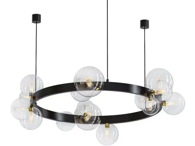 ASTEN assen chandelier with glass balls 3D model