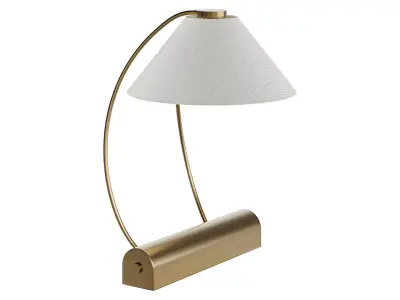 Bronze and linen task lamp 3D model
