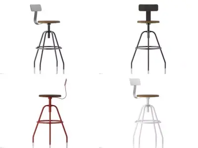 Pewter stool 3D model