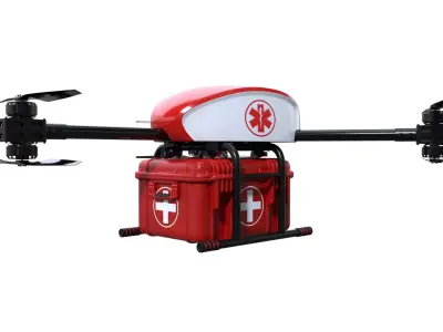 Medical Drone Tricopter 3D model