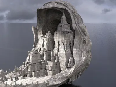 Easter Egg Fantasy City Kit bash 3D model