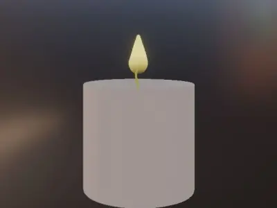 Candle with animation of fire 3D model