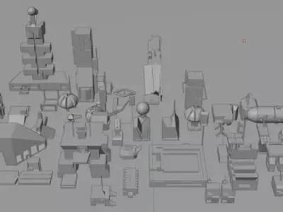 SciFi Military Set 58 Modular 3D Objects  Kit Blender Unity9 obj Low-poly 3D model