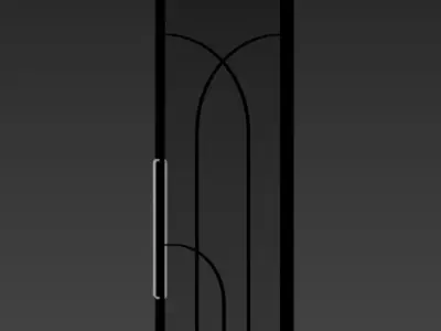 Modern Double Glass Door with Elegant Metal Frame Free 3D model