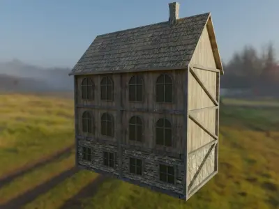 Medieval House Low-poly 3D model