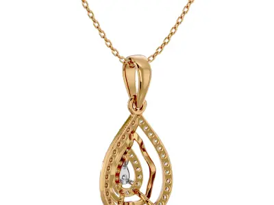 Light Minimalist Diamond Pendant Necklace 3D print model