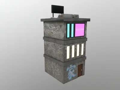 Cyberpunk City - Building 35 Low-poly 3D model