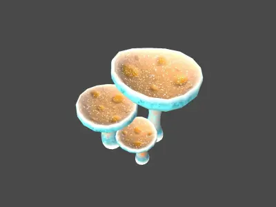 Fantasy Mushroom J05 Blue Orange - Scene Backdrop Design Low-poly 3D model