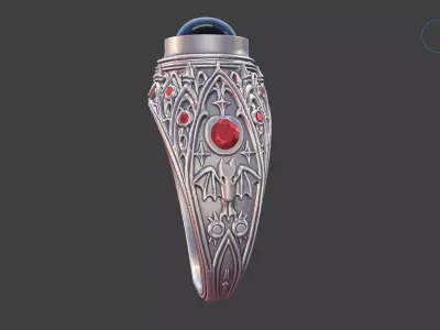 Cathedral Nocturne Ring 3D print model