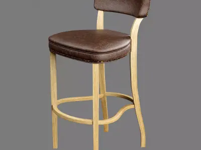 Bar stool 3D model 3