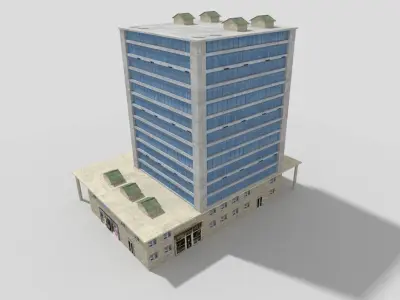 Commercial Building Low-poly 3D model