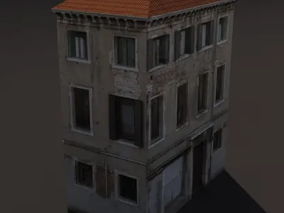 Apartment Building Venice Low Poly 144 3D model