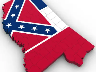 Mississippi Political Map 3D model