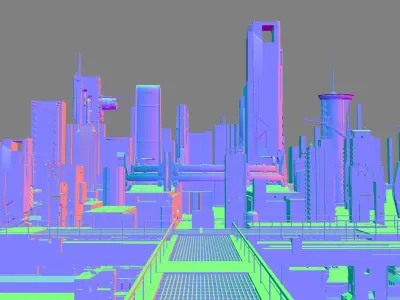 Cyberpunk city cool futuristic 3D model 3D model