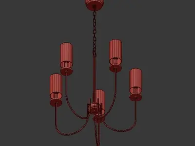 Monroe Collection 5 Light Satin Gold Chandelier 3D model