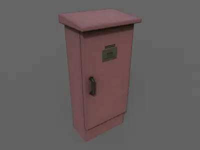 PBR Electric Box Red V5 Low-poly 3D model