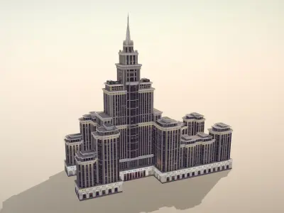 MSK Building 24 Triumph Palace Low-poly 3D model