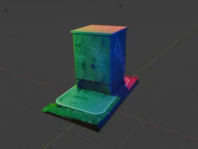 Utility Box 001 - Photoscanned  Free 3D model