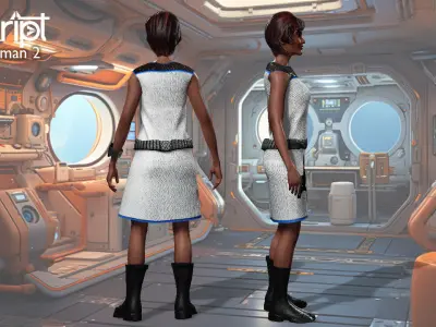 Argo Sci-fi Series Crew woman 2 Low-poly 3D model