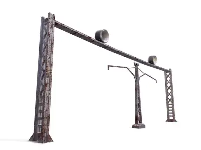 Electric pillar Low-poly 3D model