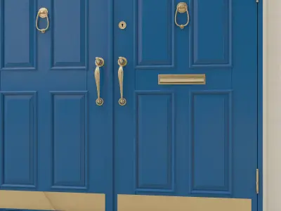 Entrance classic door 18 3D model