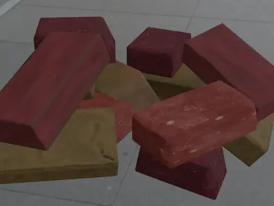 Brick pack Low-poly  Free low-poly 3D model