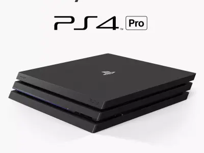 Sony PlayStation 4 Pro Game Console Low-poly 3D model