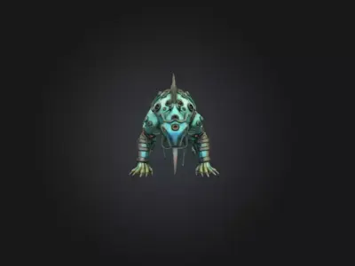 Aquatic Automaton Beast Low-poly 3D model