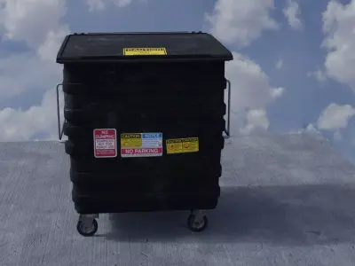Dumpster trash can on wheels Free 3D model