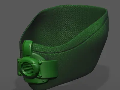 Gas mask respirator scifi futuristic 3d model  Low-poly 3D model 7